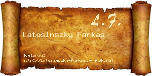 Latosinszky Farkas névjegykártya